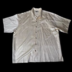 Tommy Bahama Relax 70% Silk Cream Button Down Hawaiian Shirt Men’s Size 2XL